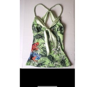 Ed Hardy panther rose twist speciality tank top